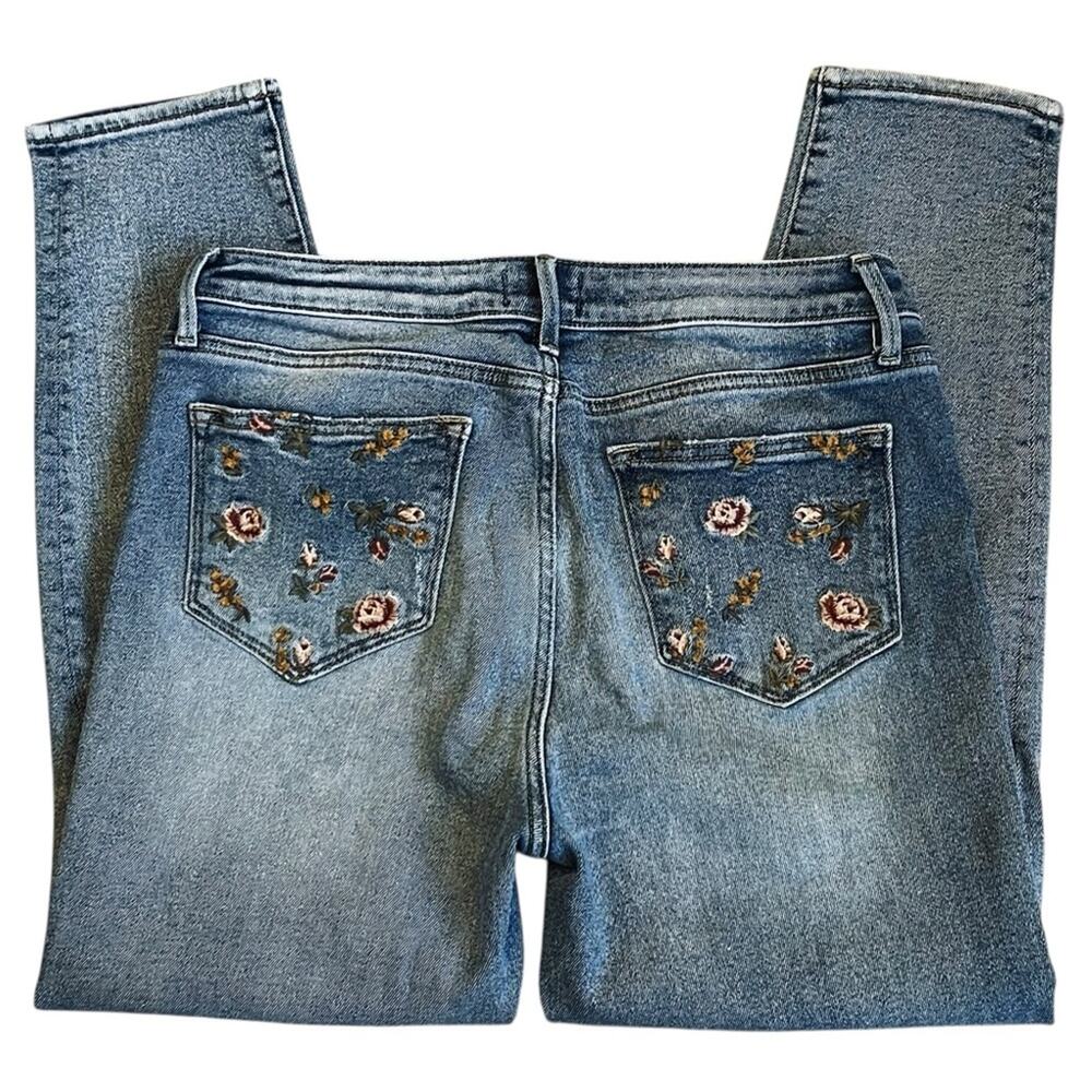 Driftwood x Free People Women’s Sz 28 Embroidered Gizelle Denim Jeans Stretch - Picture 7 of 14